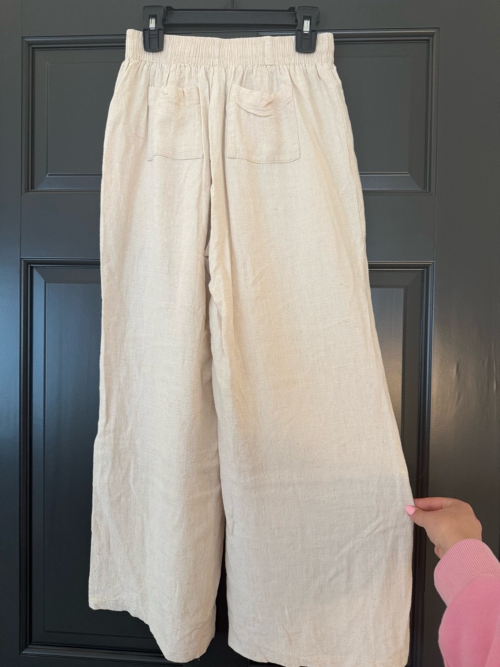 Princess Polly Louis Linen Blend Pants Beige Size 2 Petite - Picture 4 of 5